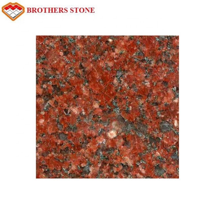 India Ruby Red Granite Stone Tiles High Polished Cut - To - Size For Vase
