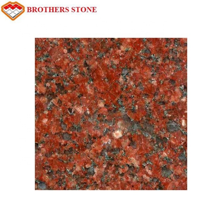 Polished Flamed Granite Stone , India Imperial Flower Red Granite Slab