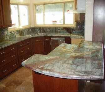 Natural Polished Rainforest Green Marble Slabs for Kitchen Countertop Bar Tops